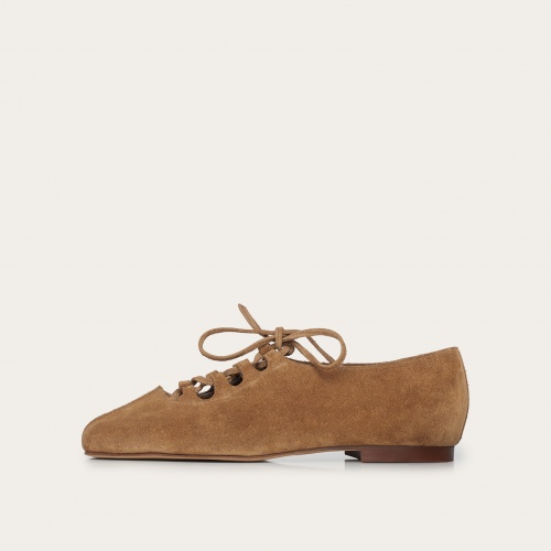 Roma Ballerina, caramel suede OUTLET